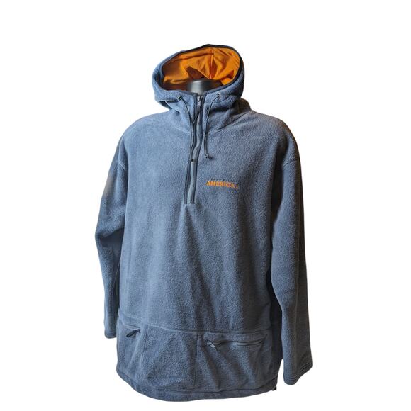 Perry Ellis Hoodie Mens Large Fleece Pullover Jacket Blue Zip Pockets Sweatshirt - Picture 7 of 16